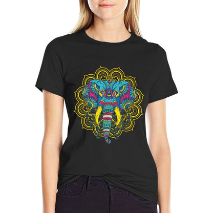 Wir Lieben Elefanten Elephant Mandala Pattern India Hinduism Yoga Gift  Slim-fit Cut T-Shirt