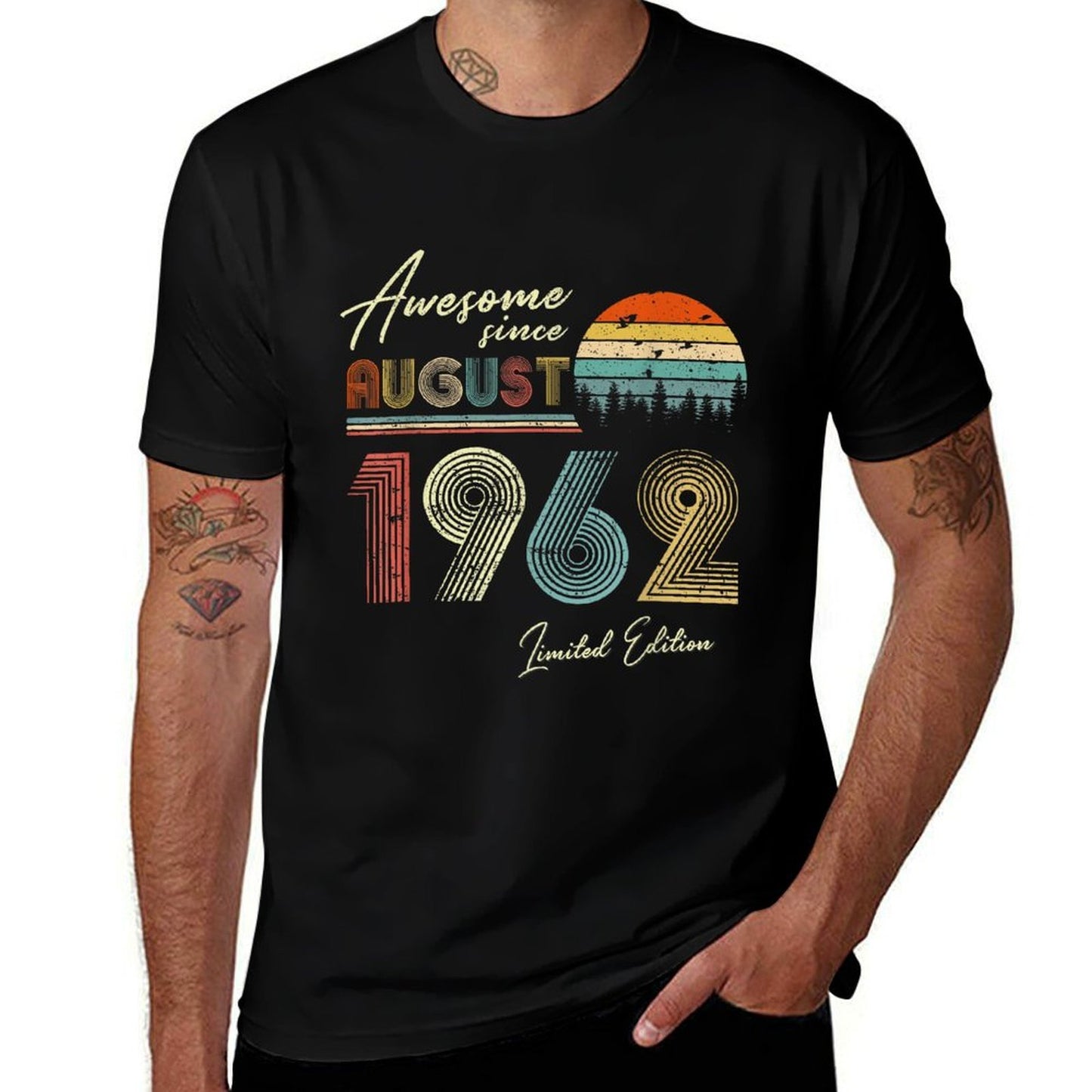 Awesome Since August 1962 60 Years Old 60th Birthday  Relaxed-fit T-Shirt