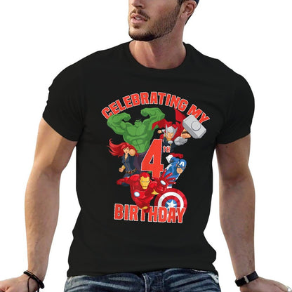 Marvel Avengers Celebrating My 4th Birthday  Lightweight T-Shirt