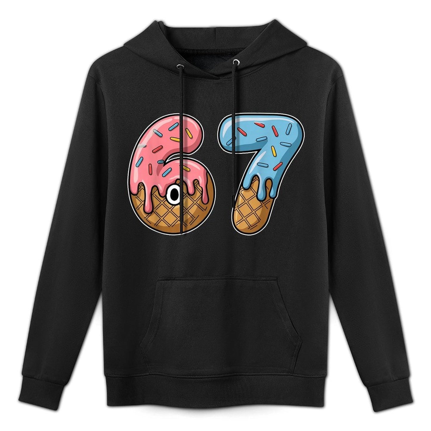 67 Ice Cream 67 Meme Funny Six Seven Gen Alpha Men Women 67 Pilling-Resistant Hoodie