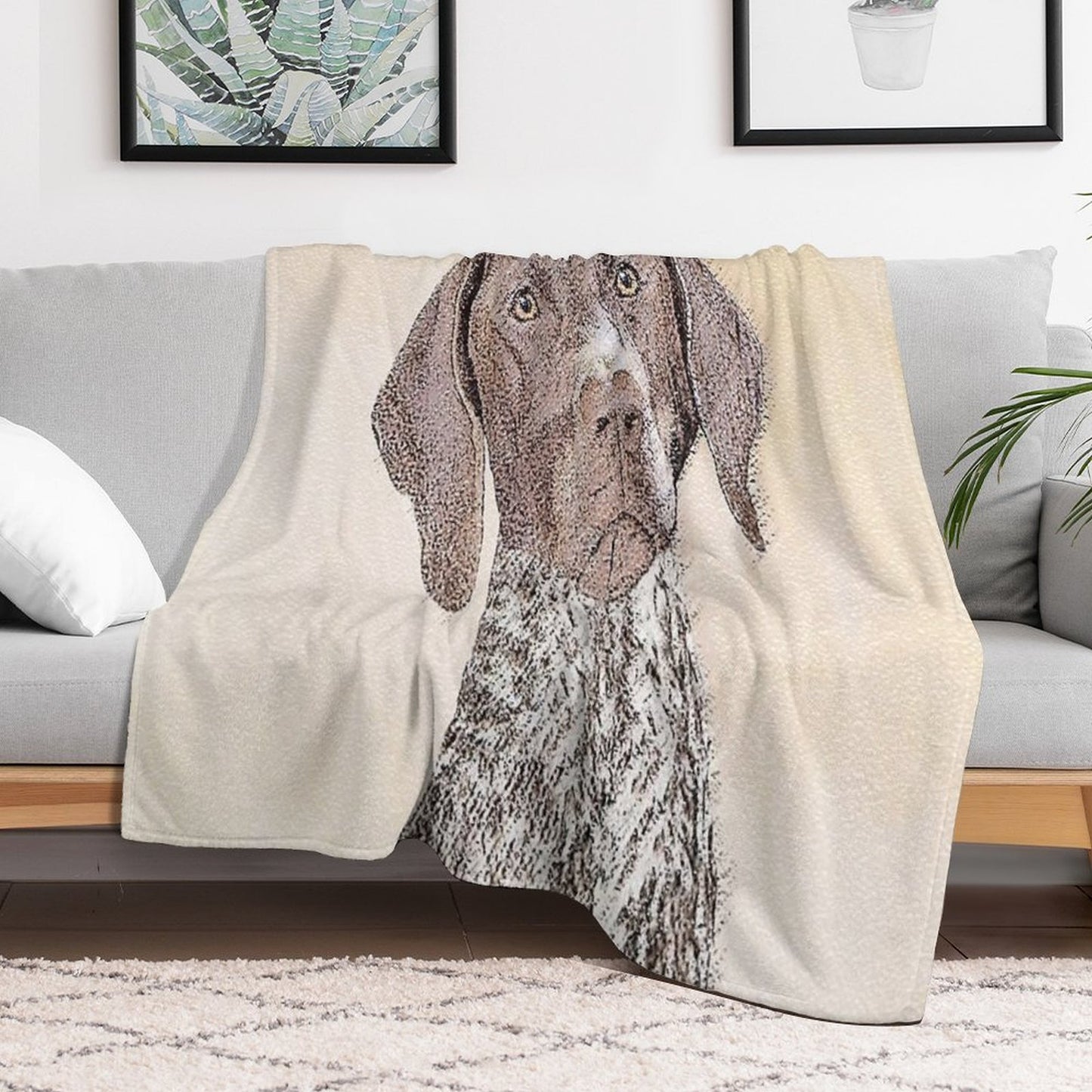 German Shorthaired Pointer Wrinkle-free Throw Blanket