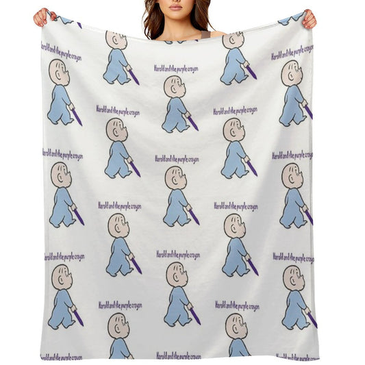 Harold And The Purple Crayon Shrink-resistant Throw Blanket