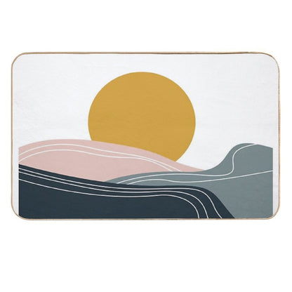 Mid-Century Modern  Sunset  Easy Maintenance Bath Mat