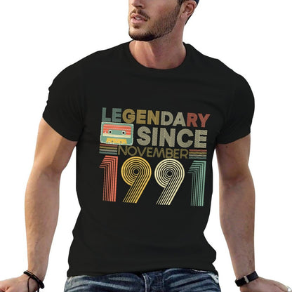 Womens Legendary Since Tape Bday November 1991 30Th Birthday  Versatile T-Shirt