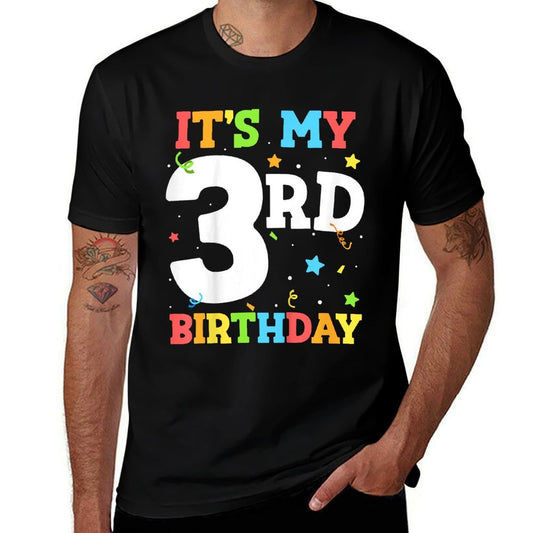 It's My 3rd Birthday Boy 3 Toddler Girl Three Happy Birthday  Polyester Blend T-Shirt