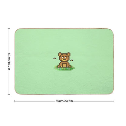 Cute Bear Eats Honey  Easy To Clean Bath Mat