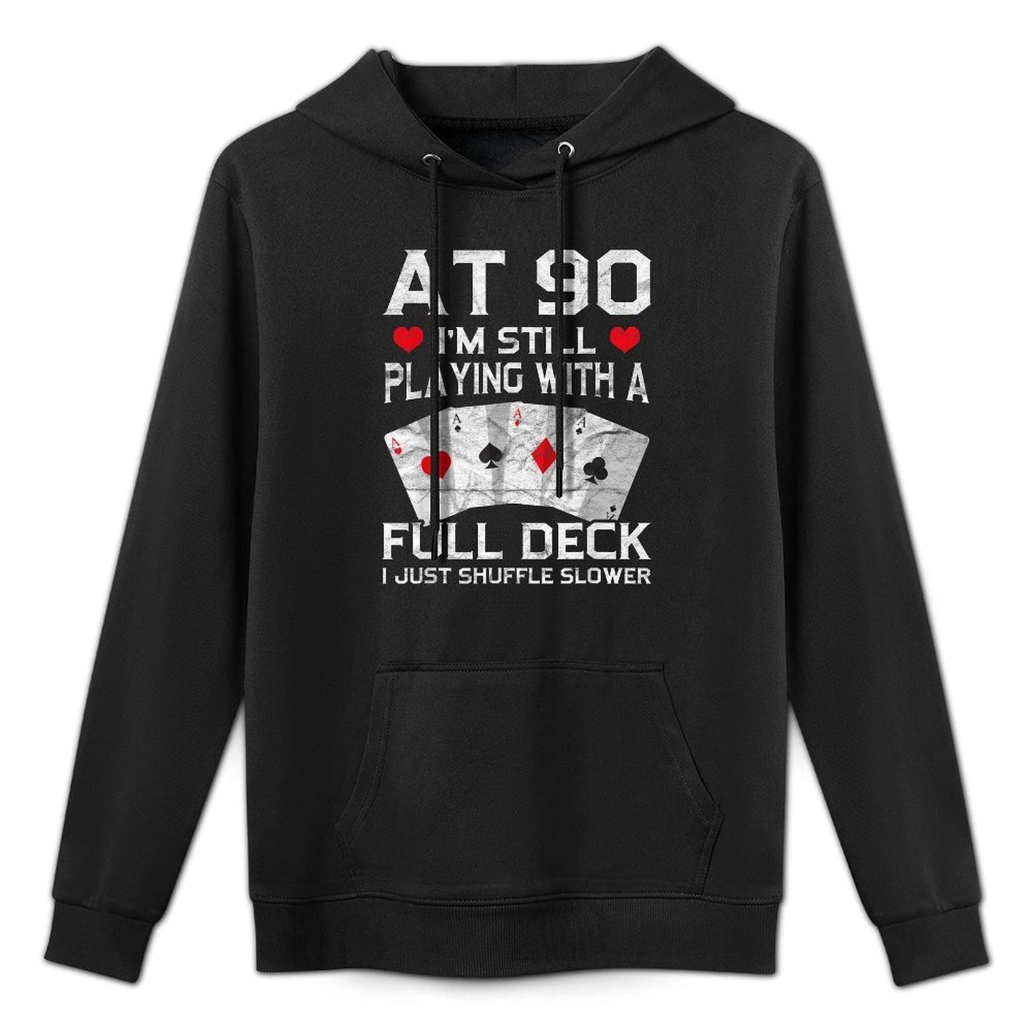 Full House Card Hand 90th Birthday 90 Year Old Cards Gift Relaxed Fit Hoodie