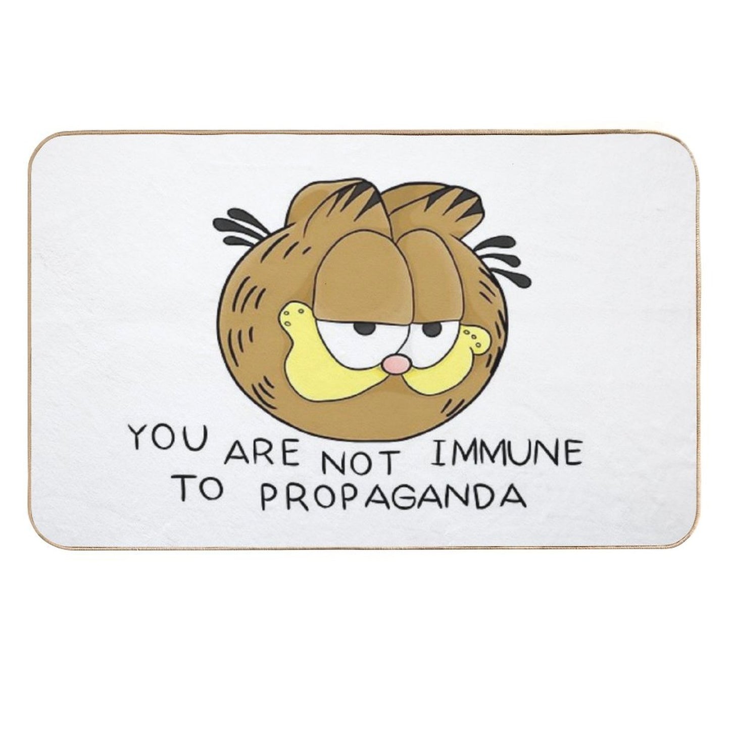 Garfield You Are Not Immune to Propaganda HD  Fade-Resistant Bath Mat