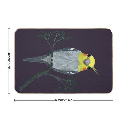 A Portrait of A Cockatiel  Stain-Proof Bath Mat