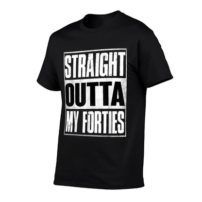 Straight Outta My Forties Funny 50th Birthday Gifts  Heathered Texture T-Shirt