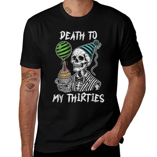 Hello 40! Skeleton Death To My Thirties, 30s 40th Birthday  Breathable T-Shirt
