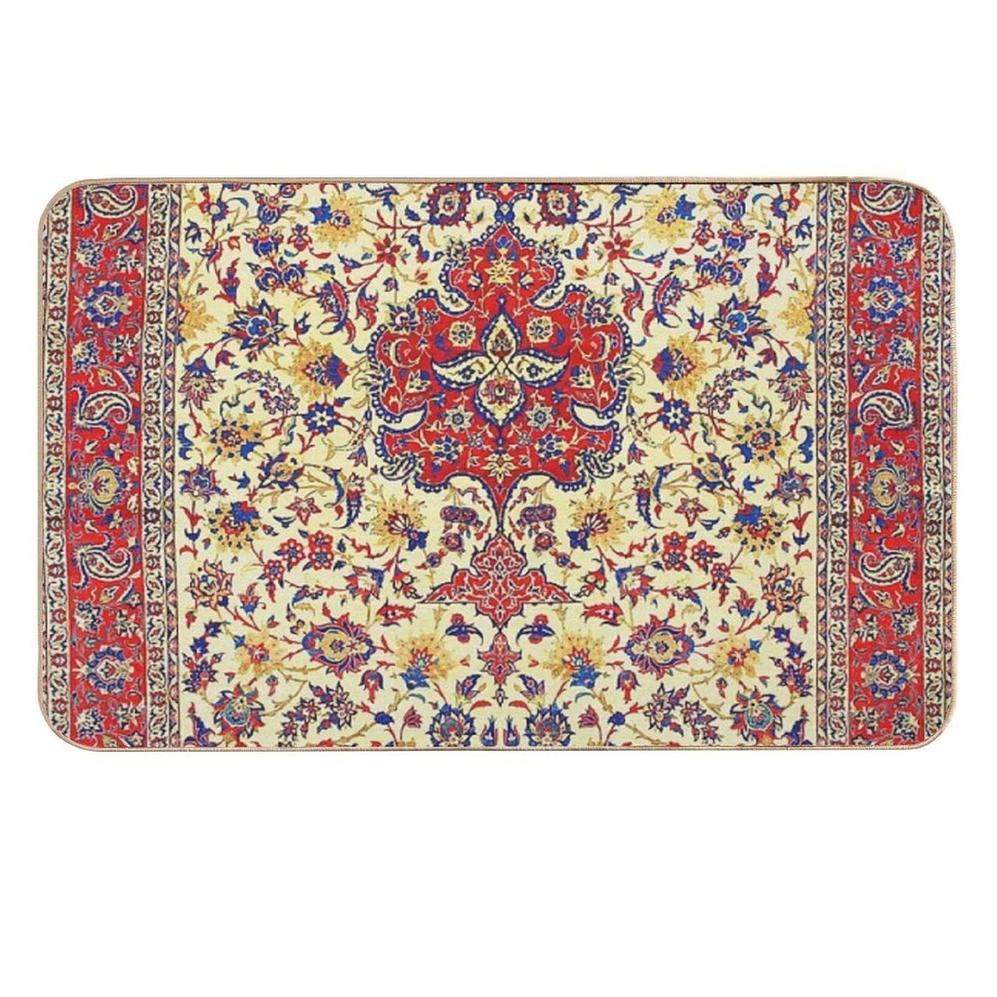 Isfahan Antique Persian Carpet Print  Stain-Proof Bath Mat