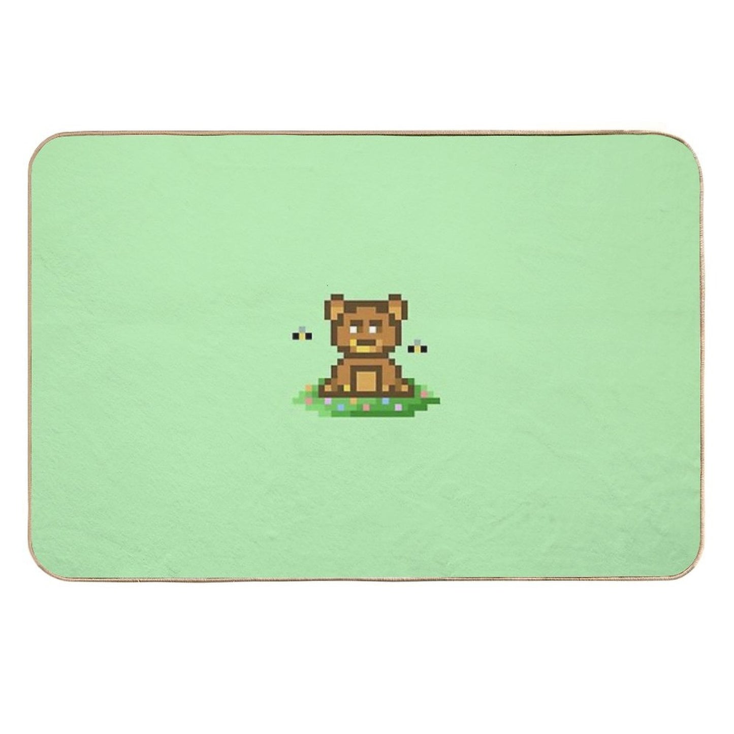 Cute Bear Eats Honey  Easy To Clean Bath Mat