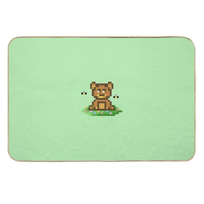 Cute Bear Eats Honey  Easy To Clean Bath Mat