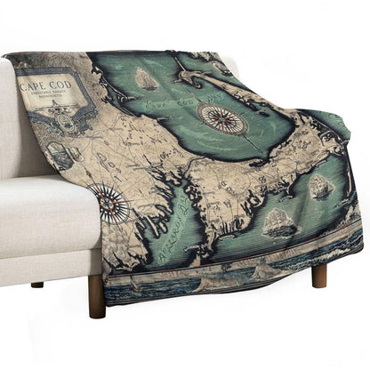 1931 Vintage Map. Cape Cod  Barnstable County Massachusetts Eco-conscious Throw Blanket