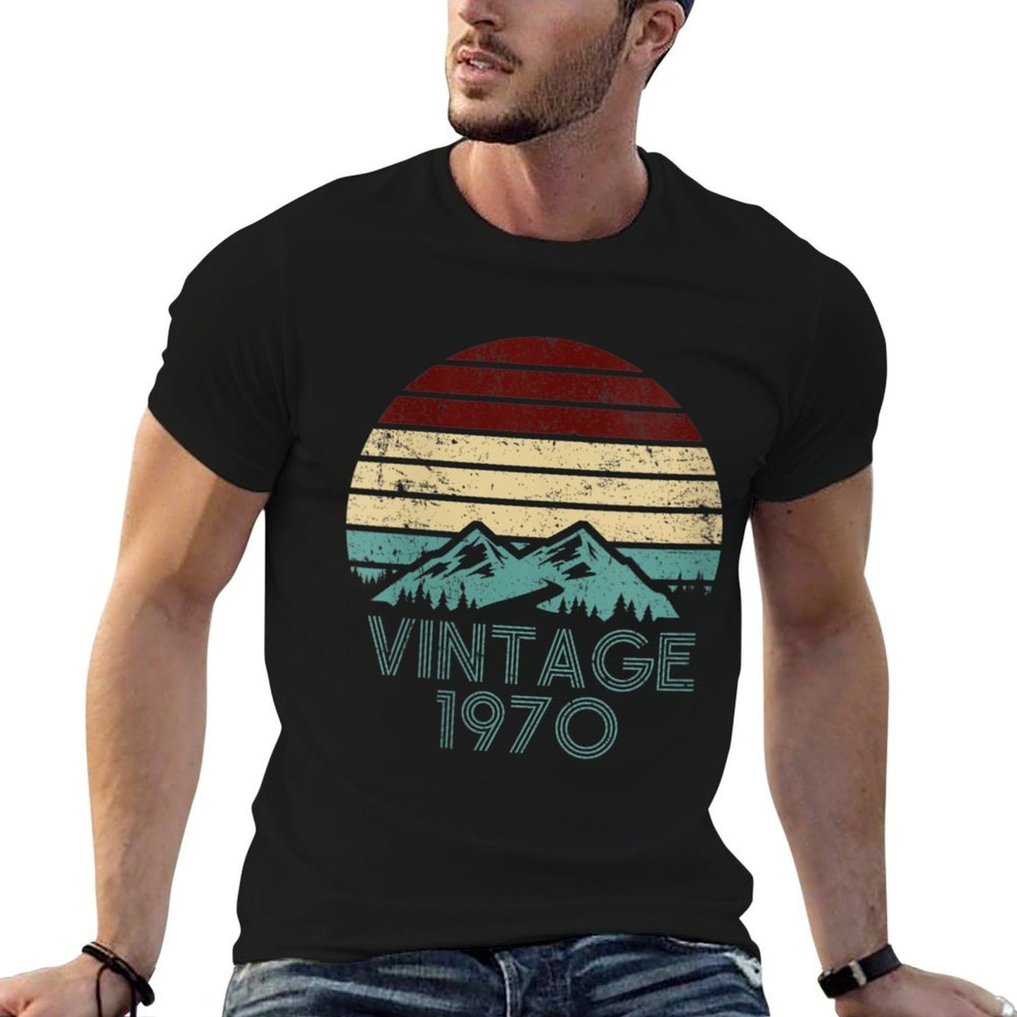 Womens 50th Birthday 1970 Vintage Retro Classic  Slim-fit Cut T-Shirt