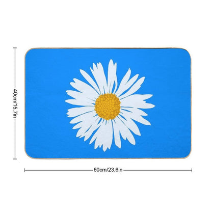 Hand-painted Daisy Blossom - Botanical Illustration Bellis Perennis  Slip-Resistant Bath Mat