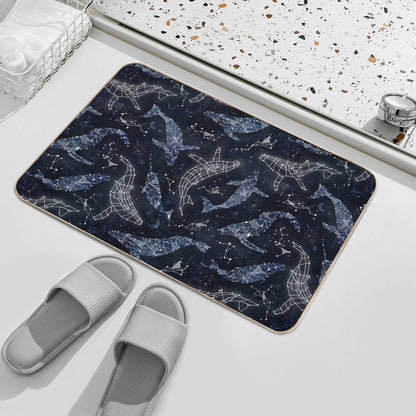 Whale Constellations  Fade-Resistant Bath Mat