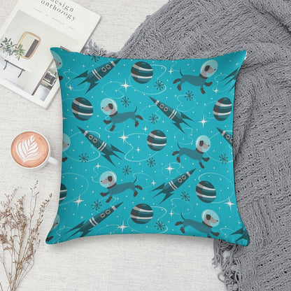 Dogs of The Future Soft Fade-Resistant Throw Pillow