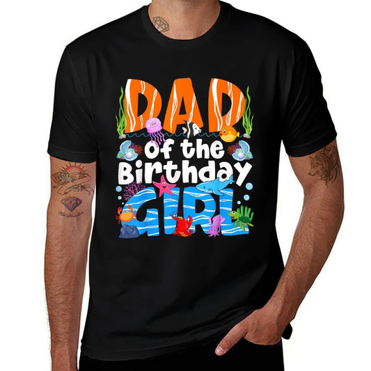 Dad Under Sea Birthday Party Girls Ocean Sea Animals Themed  Soft T-Shirt