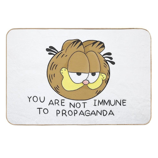 Garfield You Are Not Immune to Propaganda HD  Fade-Resistant Bath Mat