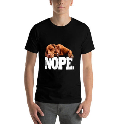 Funny Napping NOPE Vizsla Dog Lover  Rolled Sleeves T-Shirt