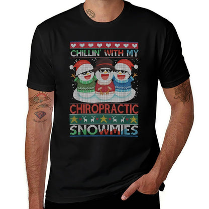 Chillin with My Chiropractic Snowmies Chiropractor Christmas  Cotton T-Shirt