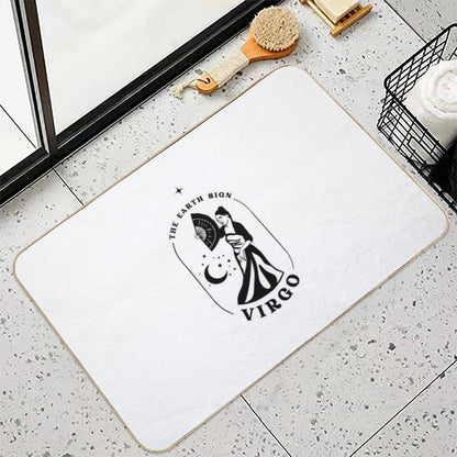 Virgo Simple Black Art  Long-Lasting Bath Mat