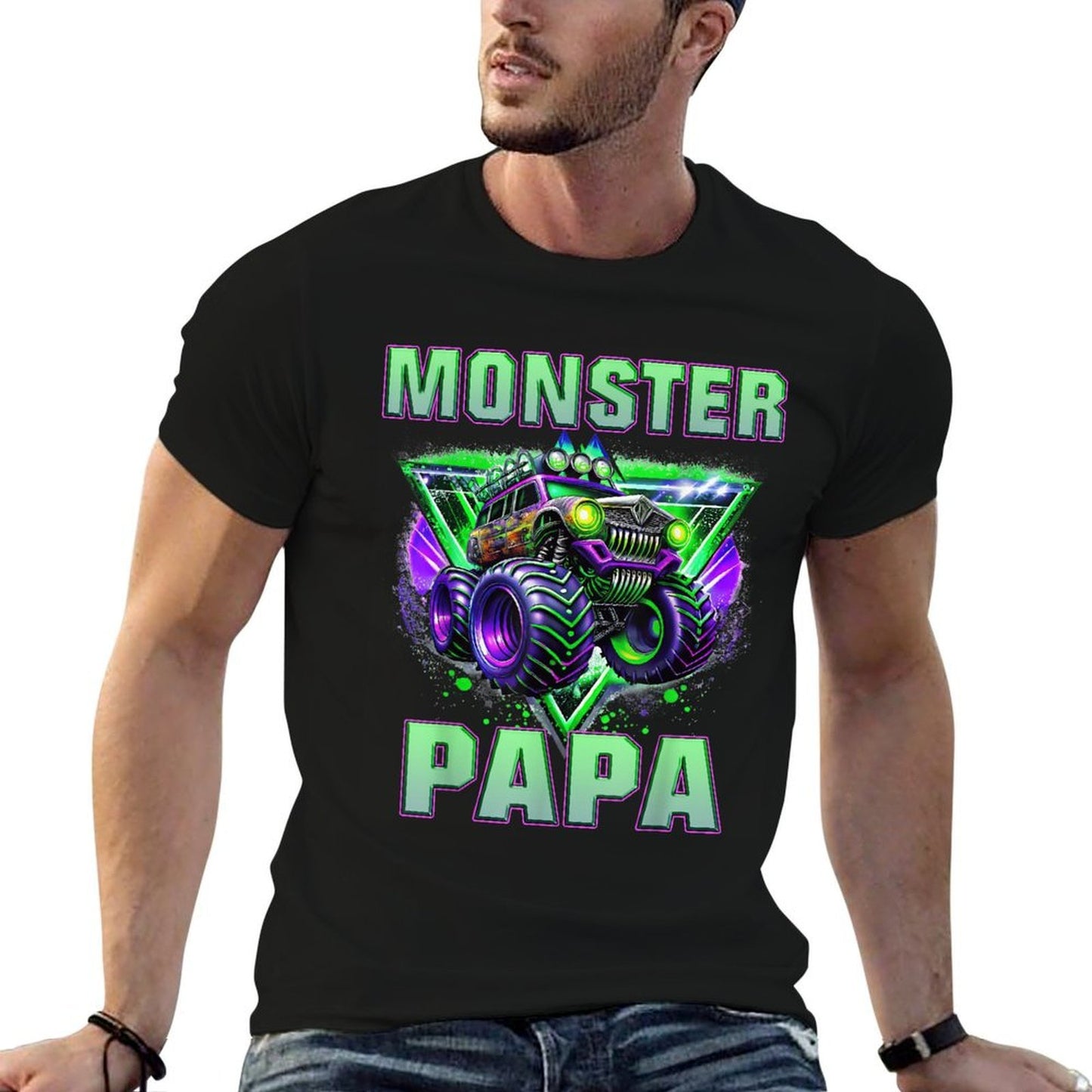 Monster Truck Papa Matching Family Truck Lovers  Durable T-Shirt
