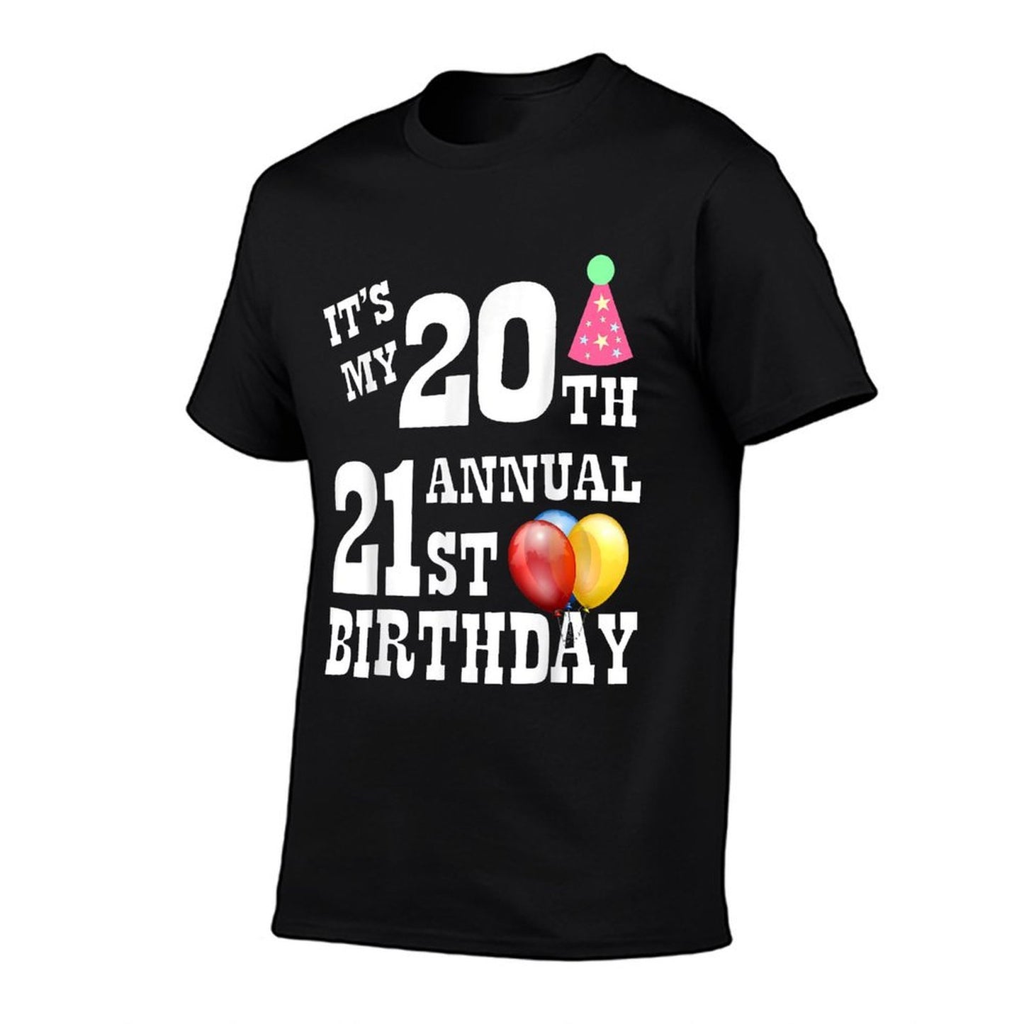 It's My 20th Annual 21st Birthday Funny Bday  Oversized Silhouette T-Shirt