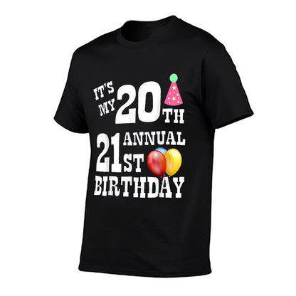 It's My 20th Annual 21st Birthday Funny Bday  Oversized Silhouette T-Shirt