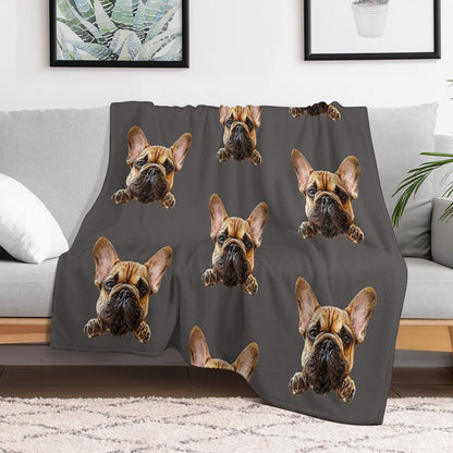French Bulldog Frenchie Cuteness Shrink-resistant Throw Blanket