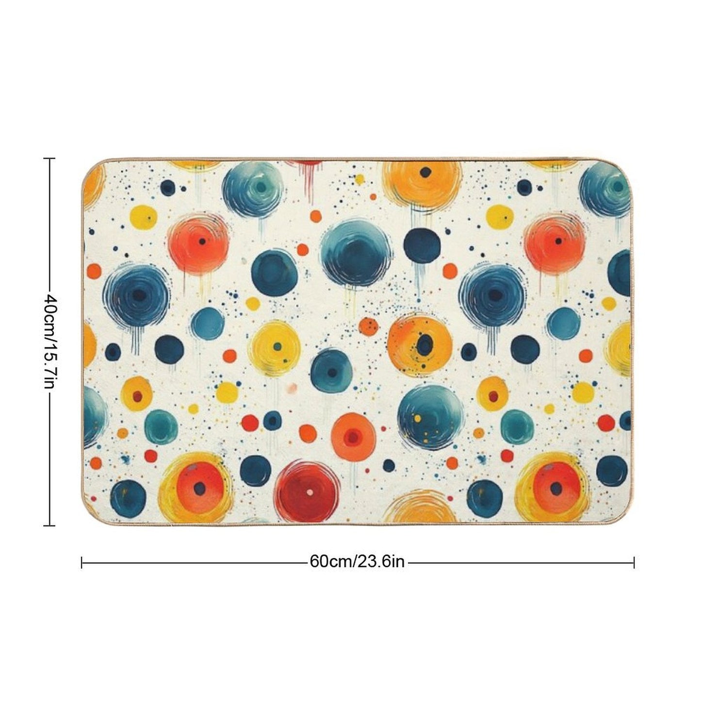 Watercolor Shapes Pattern – Colorful Abstract Circles  Slip-Resistant Bath Mat