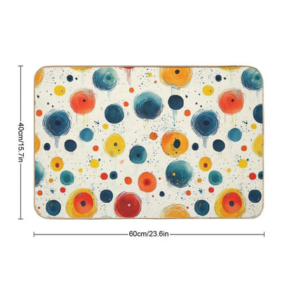 Watercolor Shapes Pattern – Colorful Abstract Circles  Slip-Resistant Bath Mat