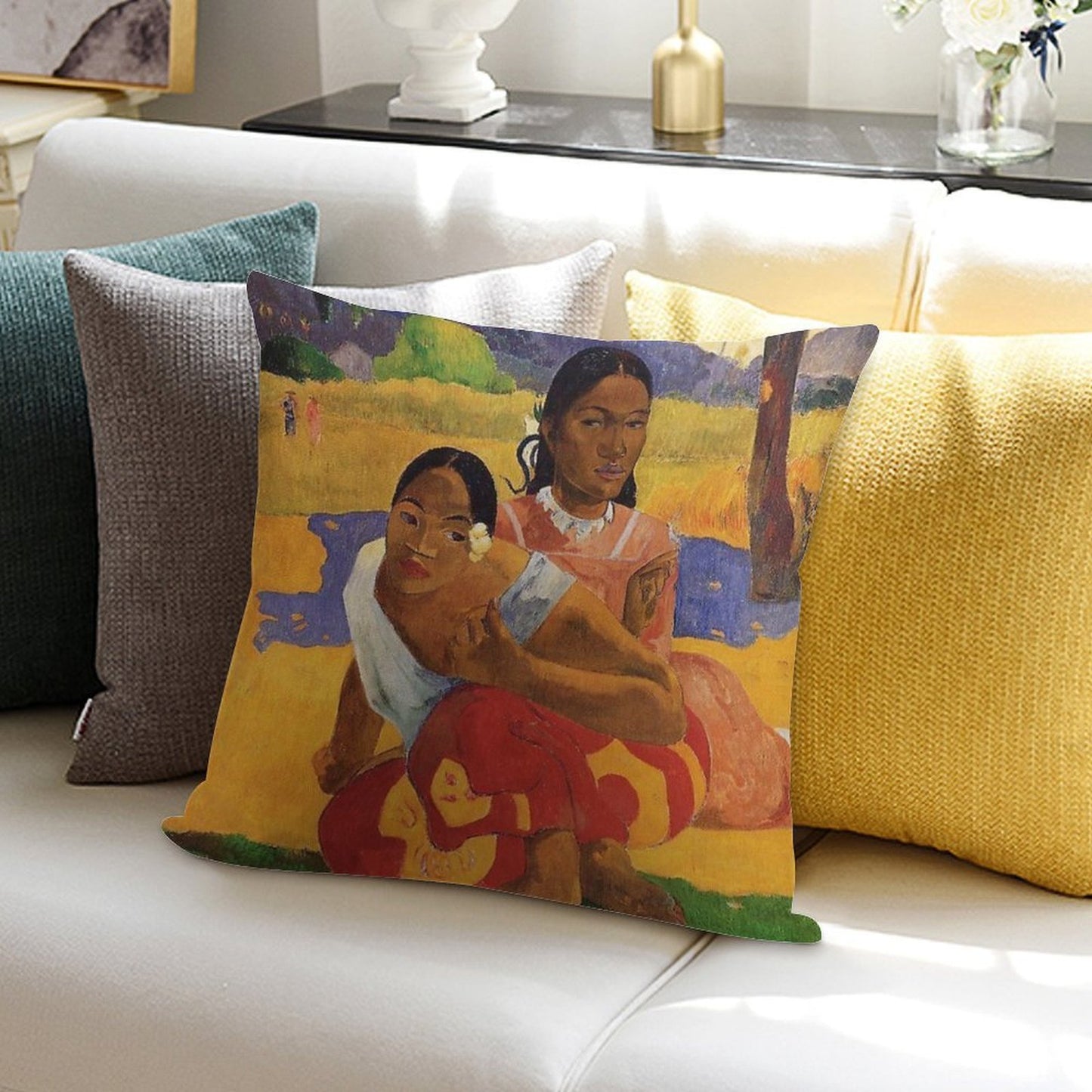 'Nafea Faa Ipoipo' - Paul Gauguin Soft Warmth Comfort Throw Pillow