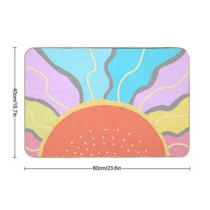Pastel Sunrise Art  High-Traffic Bath Mat