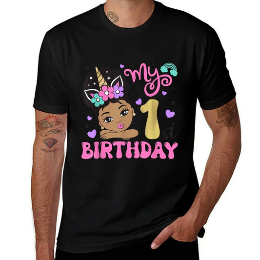 It's My 1st Birthday Black Girl 1 Years Old Melanin Kids  Lightweight T-Shirt