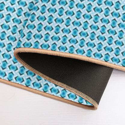 Overlapping Aqua Blue Diamonds  High-Traffic Bath Mat