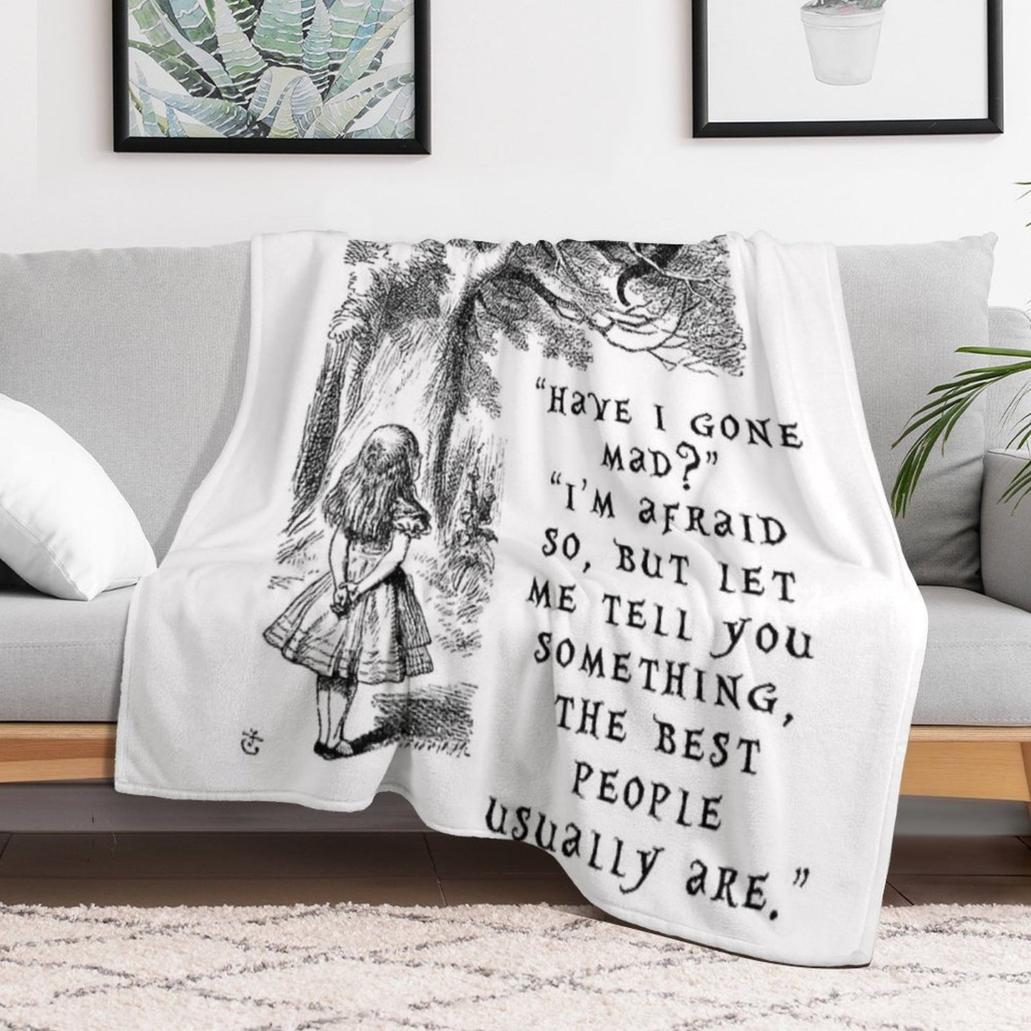 Have I Gone Mad Cheshire Cat. Multi-functional Throw Blanket