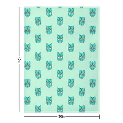 Búlbásáúr Cute!  Grass Type  Kawaii Plant Video Game Turtle Gift-ready Throw Blanket