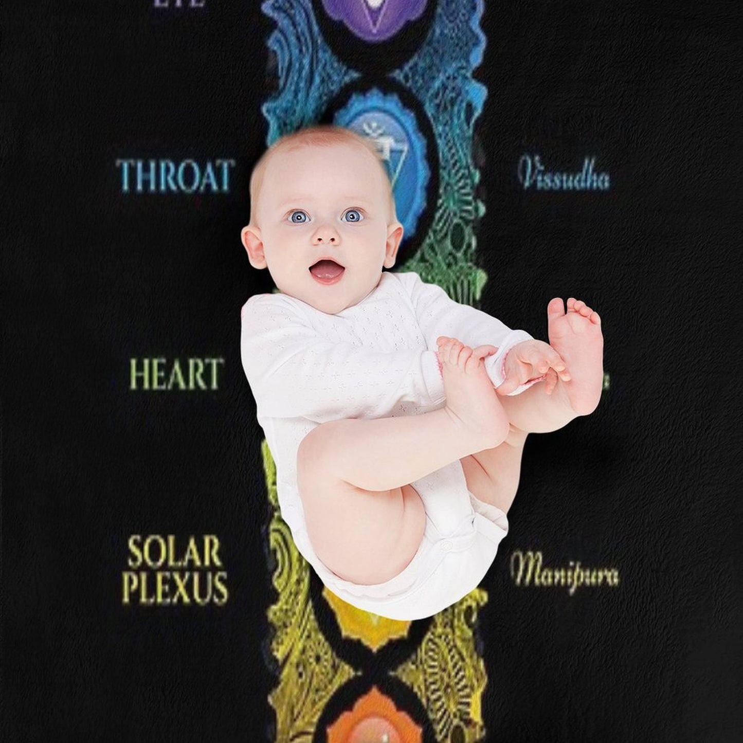 7 Chakra Symbols & Names - 62 VTBBG Shrink-resistant Throw Blanket