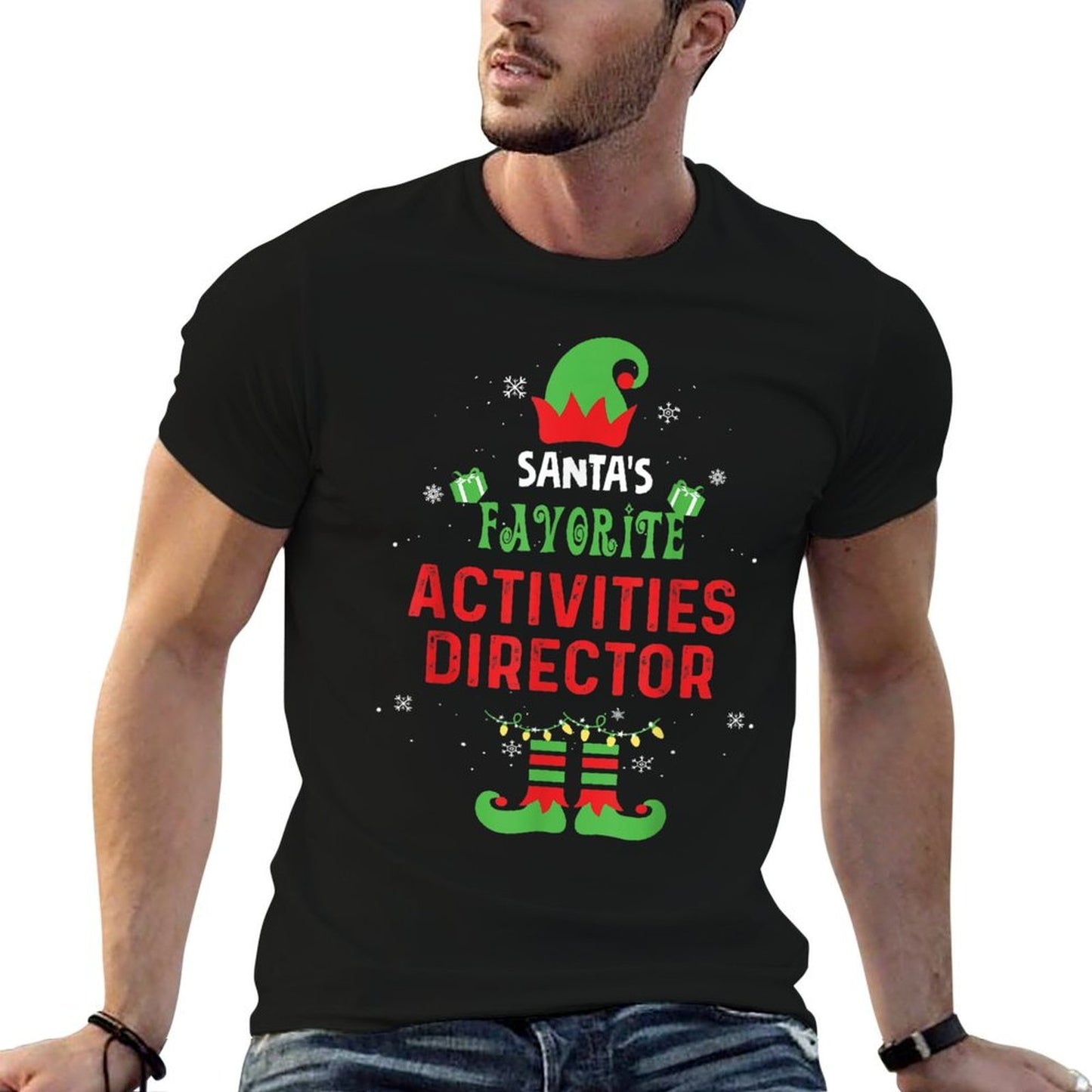 Santas Favorite Activities Director Christmas Xmas Gift  Moisture-wicking T-Shirt
