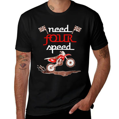 Need Four Speed Birthday Motocross 4th Birthday Dirt Bike  Graphic-printed T-Shirt