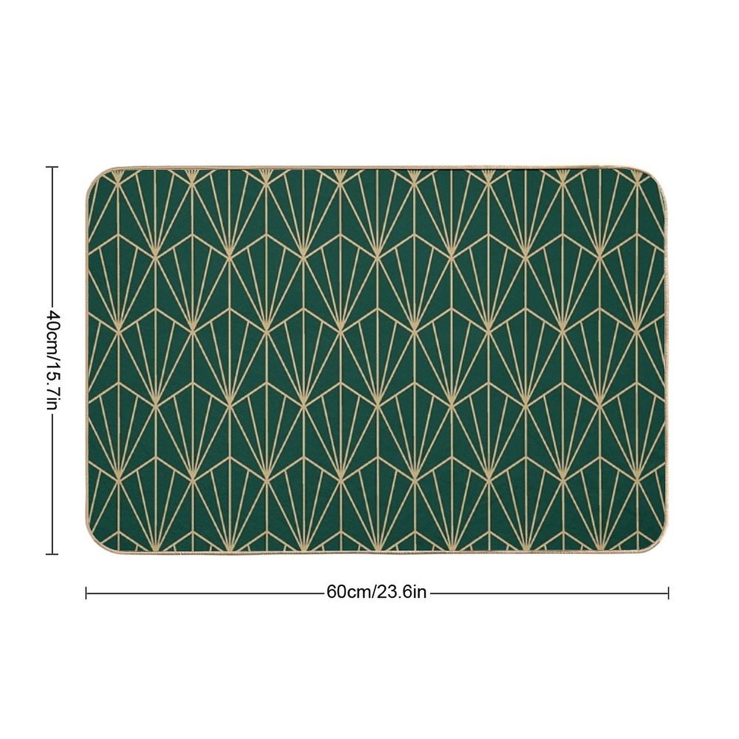 Art Deco in Green And Gold  Rapid-Drying Bath Mat