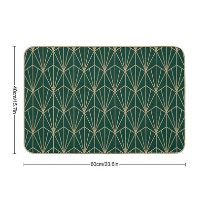 Art Deco in Green And Gold  Rapid-Drying Bath Mat