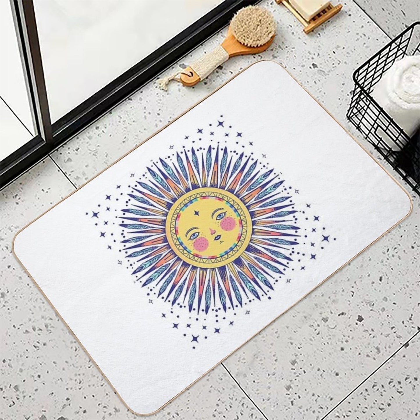 Feathered Sun  Slip-Resistant Bath Mat