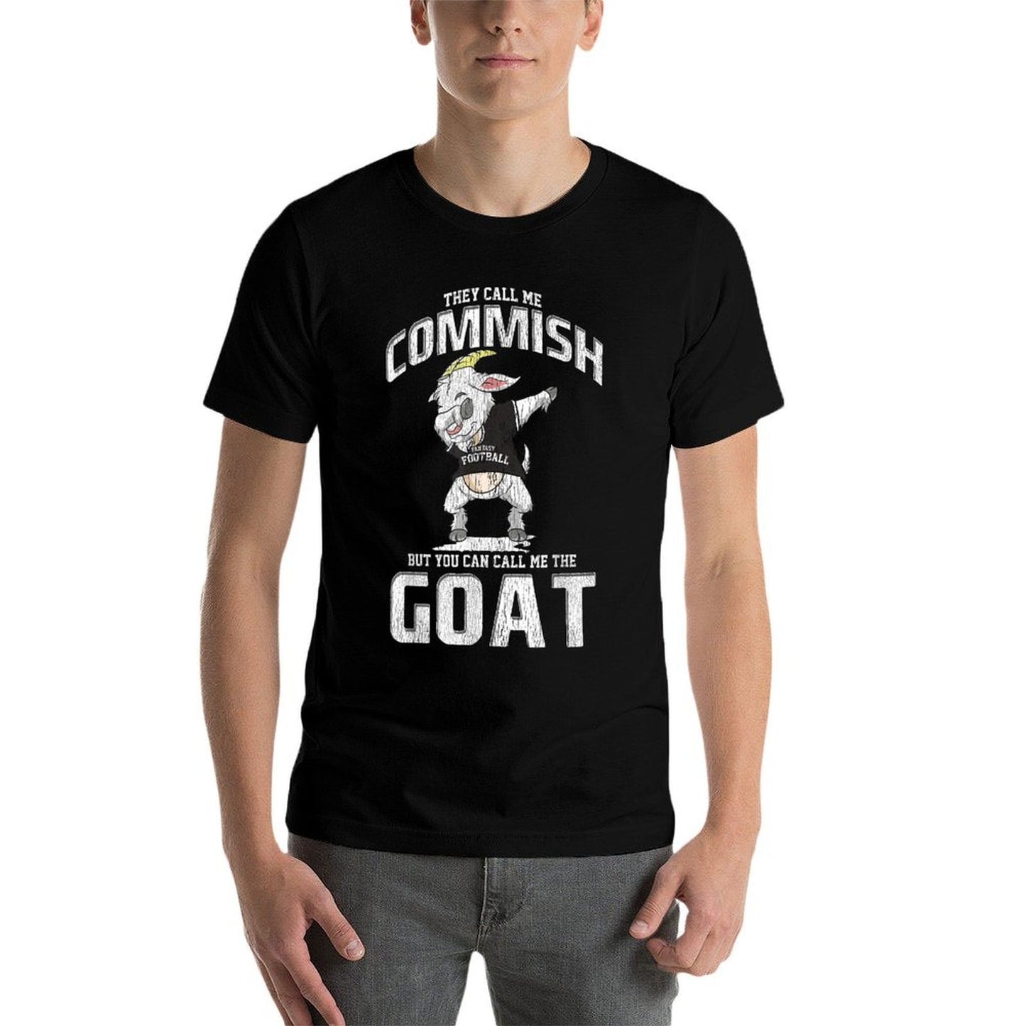 Fantasy Football Commissioner Commish Dabbing GOAT Draft Day  Breathable T-Shirt