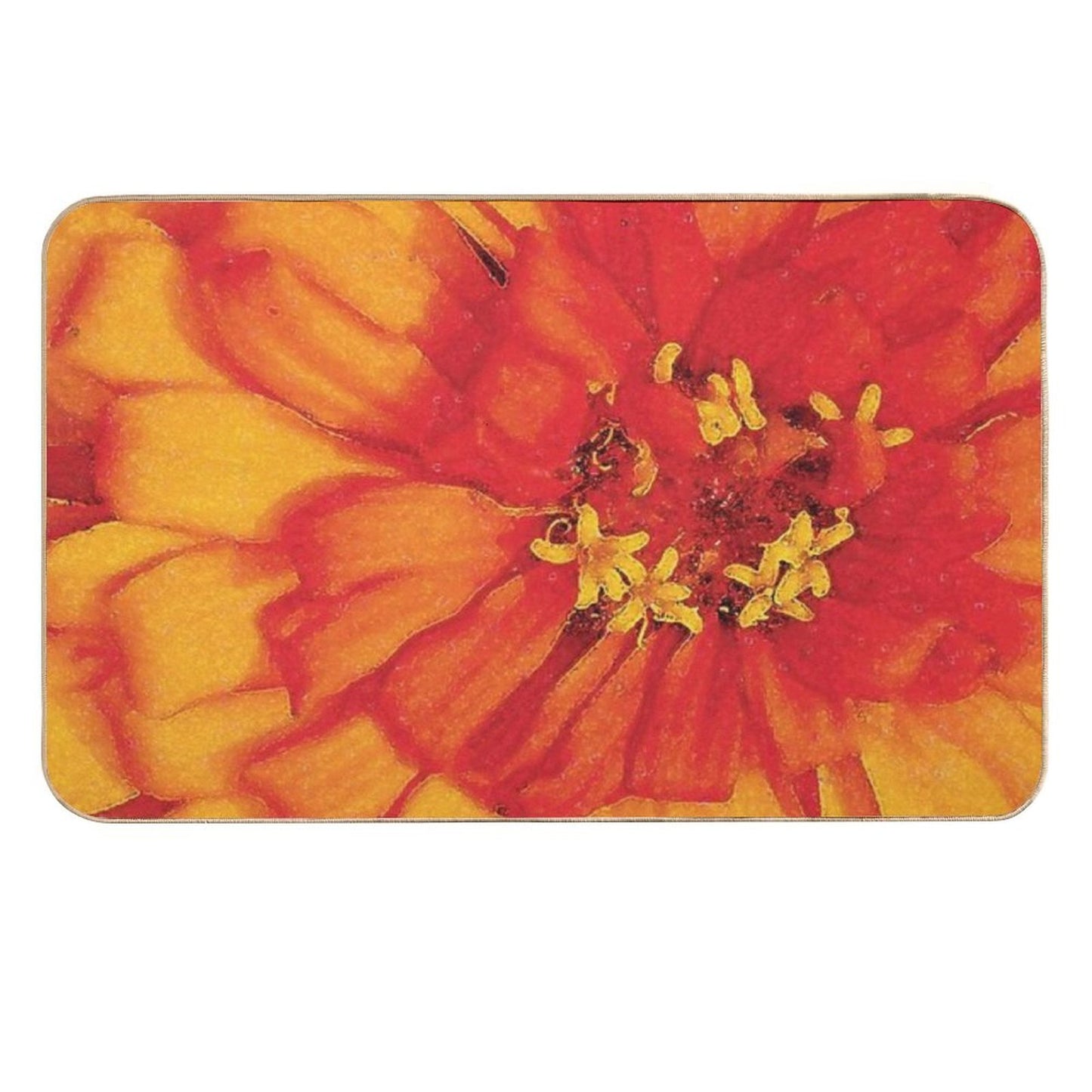 Orange Blossom Water Color  Pet-Safe Bath Mat