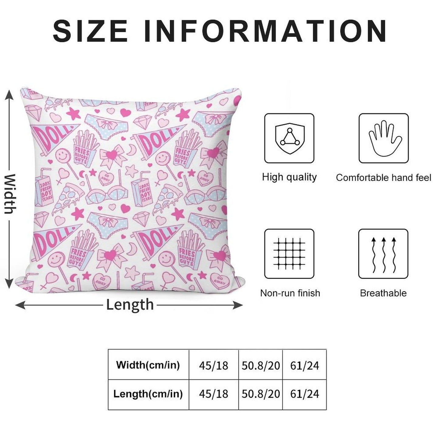 Girl Power Soft High-Density Material Throw Pillow
