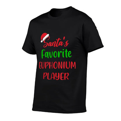 Santas Favorite Euphonium Player Gift Euphonium Christmas  Polyester Blend T-Shirt